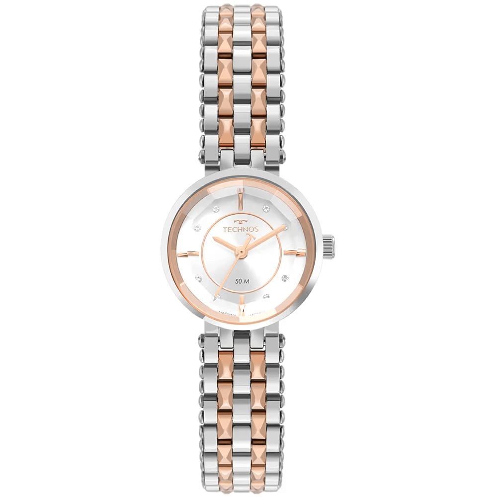 Relógio TECHNOS feminino analógico prata rosê 2035MYR/1K