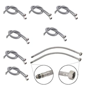 Engate Rabicho 80 cm Kit 8 Uni Par Mangueira Monocomando Misturador Flexivel Torneira Agua Fria Quente