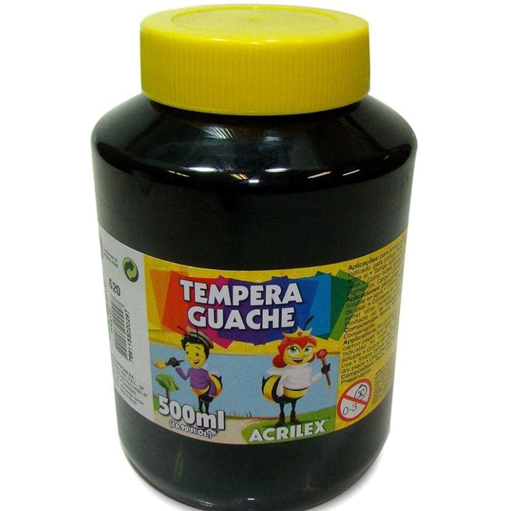 Tempera Guache PRETO 500 ML - Acrilex