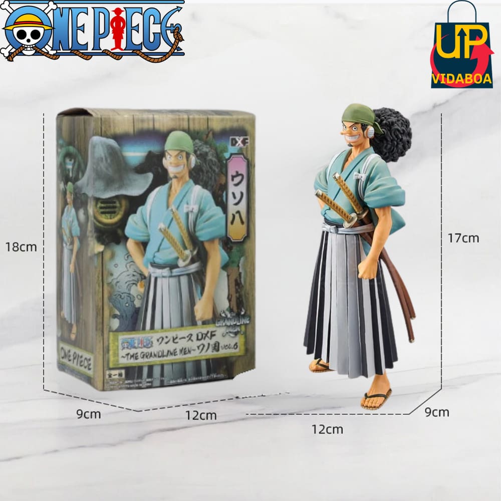 Boneco Premium One Piece - Usopp 17cm com Kimono - na caixa action figure