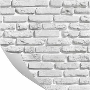 Papel De Parede Tijolinho Auto Colante Branco 0,57 X 3M