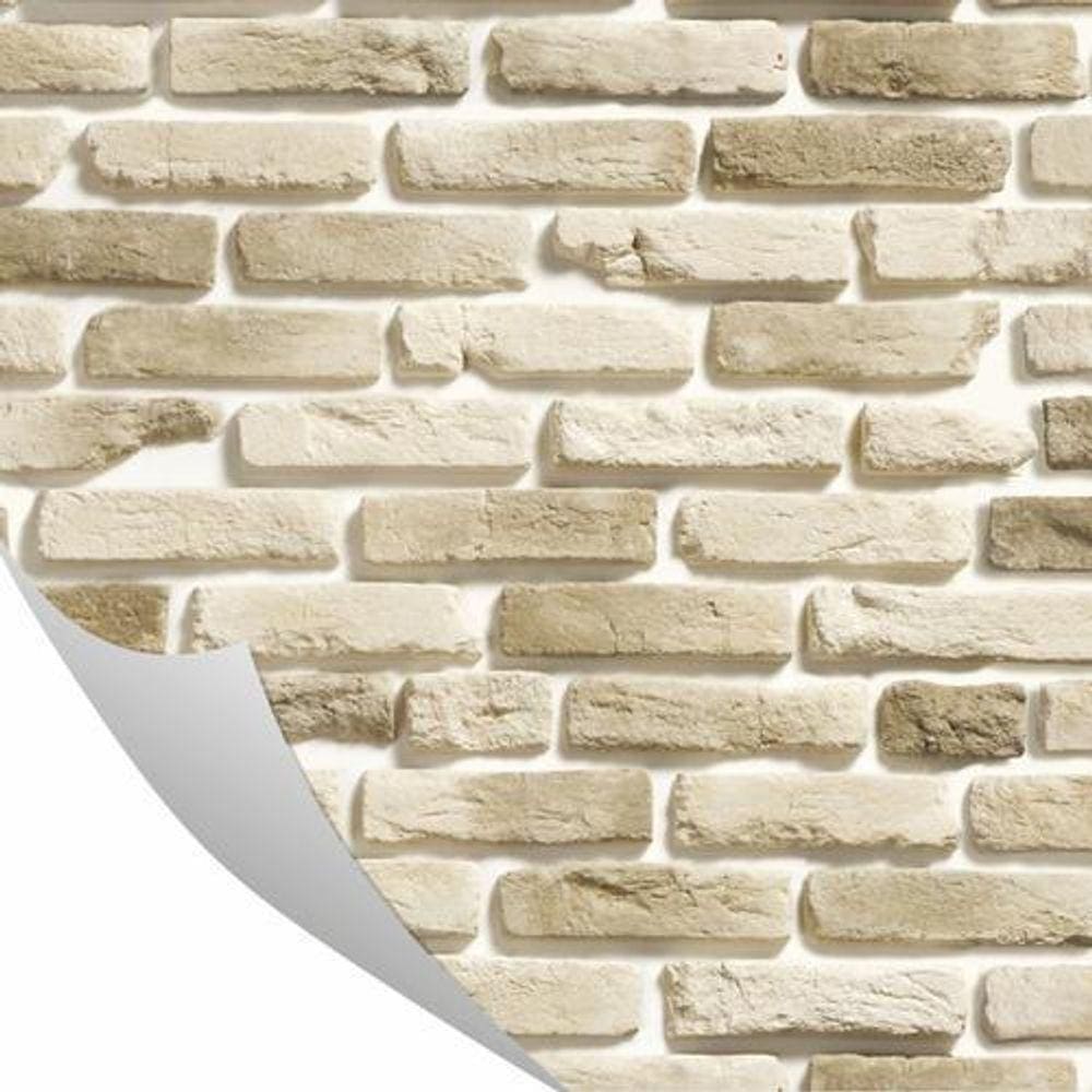 Papel De Parede Adesivo Pó De Mico Tijolinho Claro 0,57 X 3M