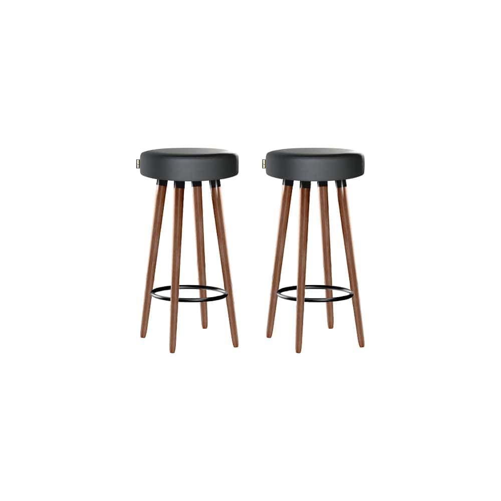 Kit 2 Banquetas Moderna Alta Roma Slim Asfalto 70cm