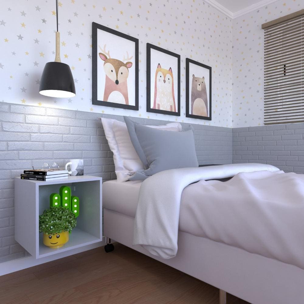 Nicho para Quarto Infantil Bramov Móveis Cinza Cristal