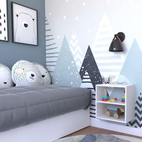 Nicho com Prateleira para Quarto Infantil Bramov Móveis Branco