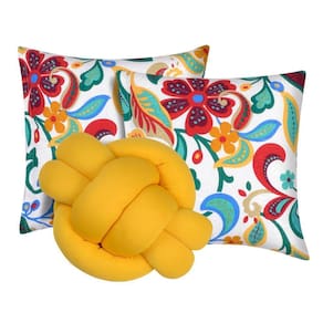 2 Almofadas Decorativas Sala Sofá + Almofada Nó Amarelo