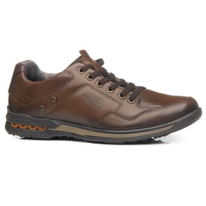Sapatênis Couro Pegada 114860-01 Masculino - Pinhão/Brown