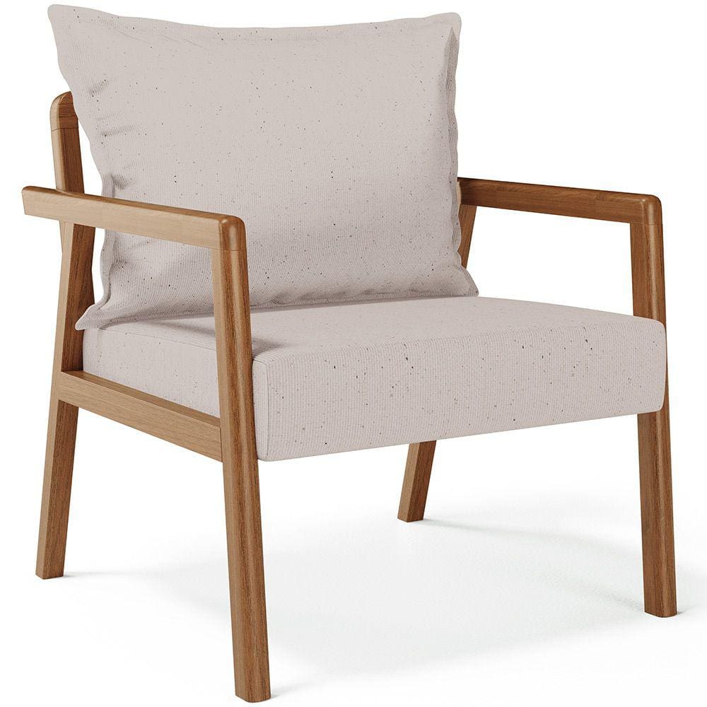 Poltrona Decorativa Para Sala de Estar e Living Alícia B04 Linho Bege - Lyam Decor