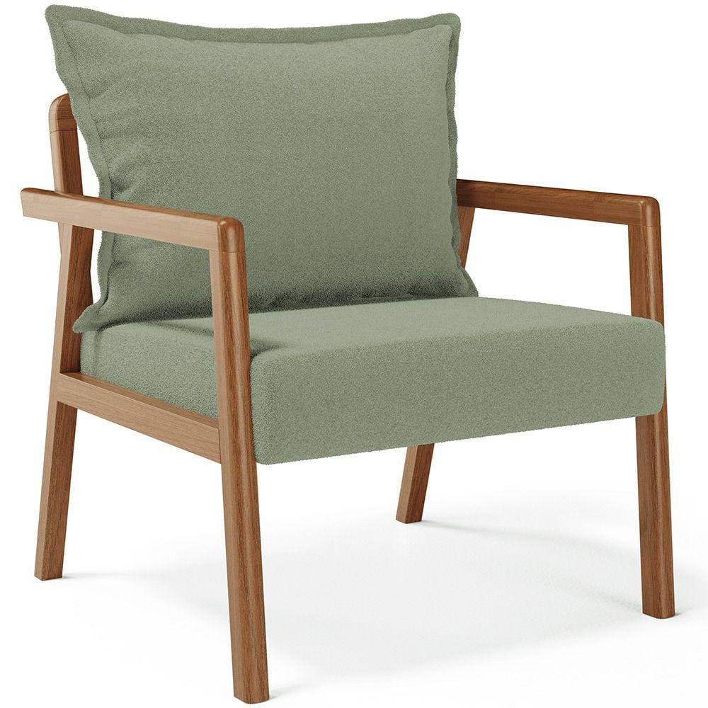 Poltrona Decorativa Para Sala de Estar e Living Alícia B04 Bouclê Oliva - Lyam Decor