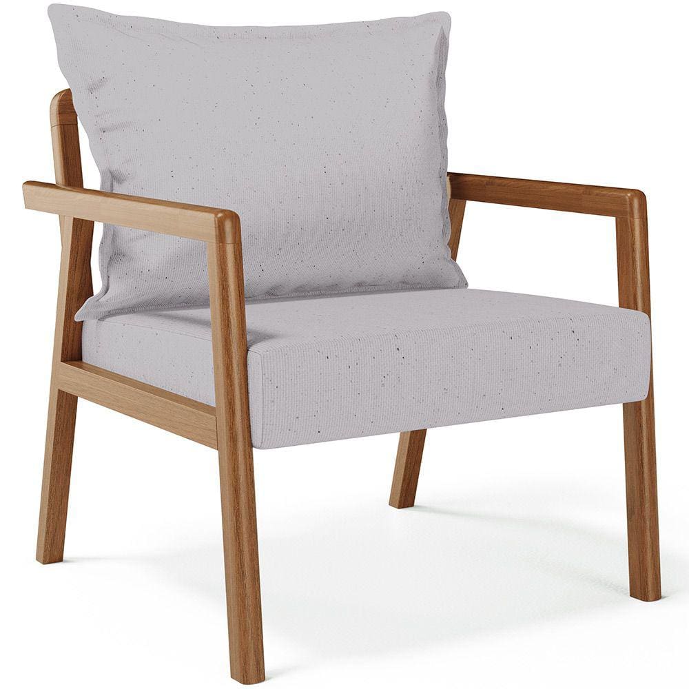 Poltrona Decorativa Para Sala de Estar e Living Alícia B04 Linho Cinza - Lyam Decor