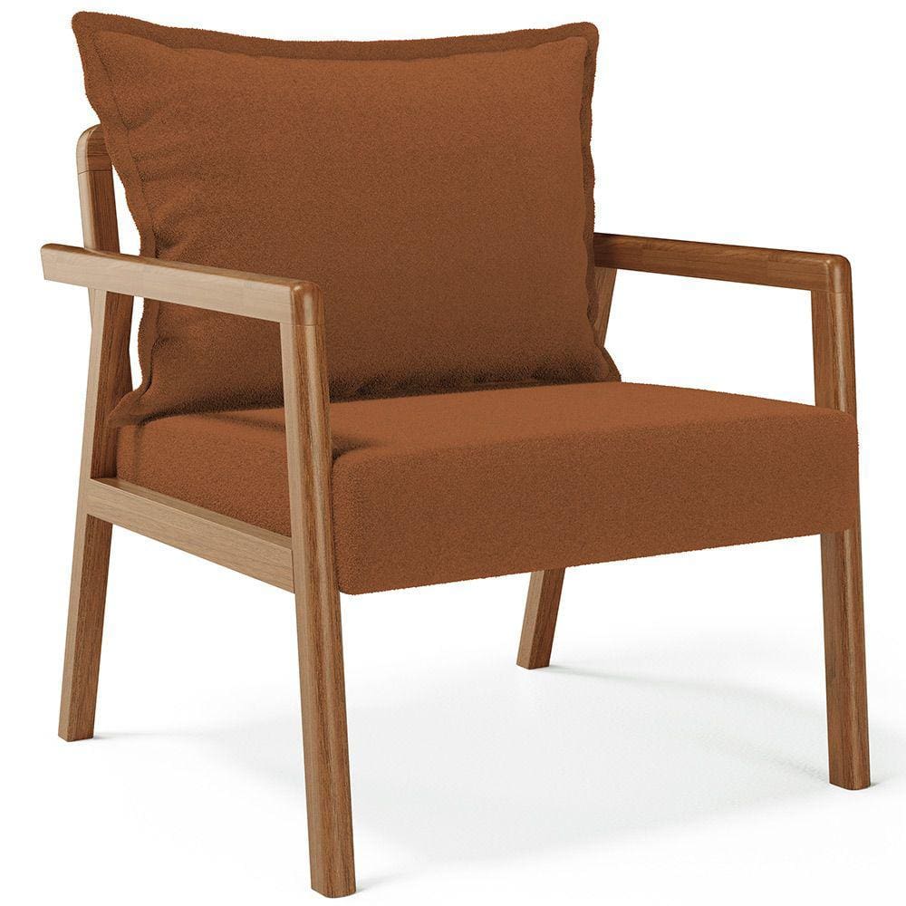 Poltrona Decorativa Para Sala de Estar e Living Alícia B04 Bouclê Terracota - Lyam Decor