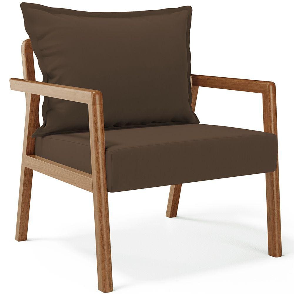 Poltrona Decorativa Para Sala de Estar e Living Alícia B04 Suede Marrom - Lyam Decor