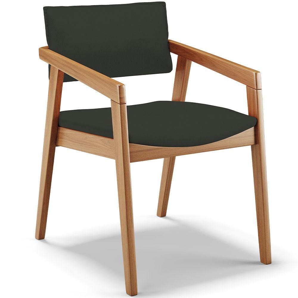 Cadeira Para Sala de Jantar Estar Living Giorgia B04 Linho Verde Musgo - Lyam Decor