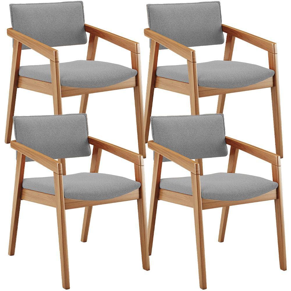 Kit 04 Cadeiras Para Sala de Jantar Estar Living Giorgia B04 Bouclê Cinza - Lyam Decor