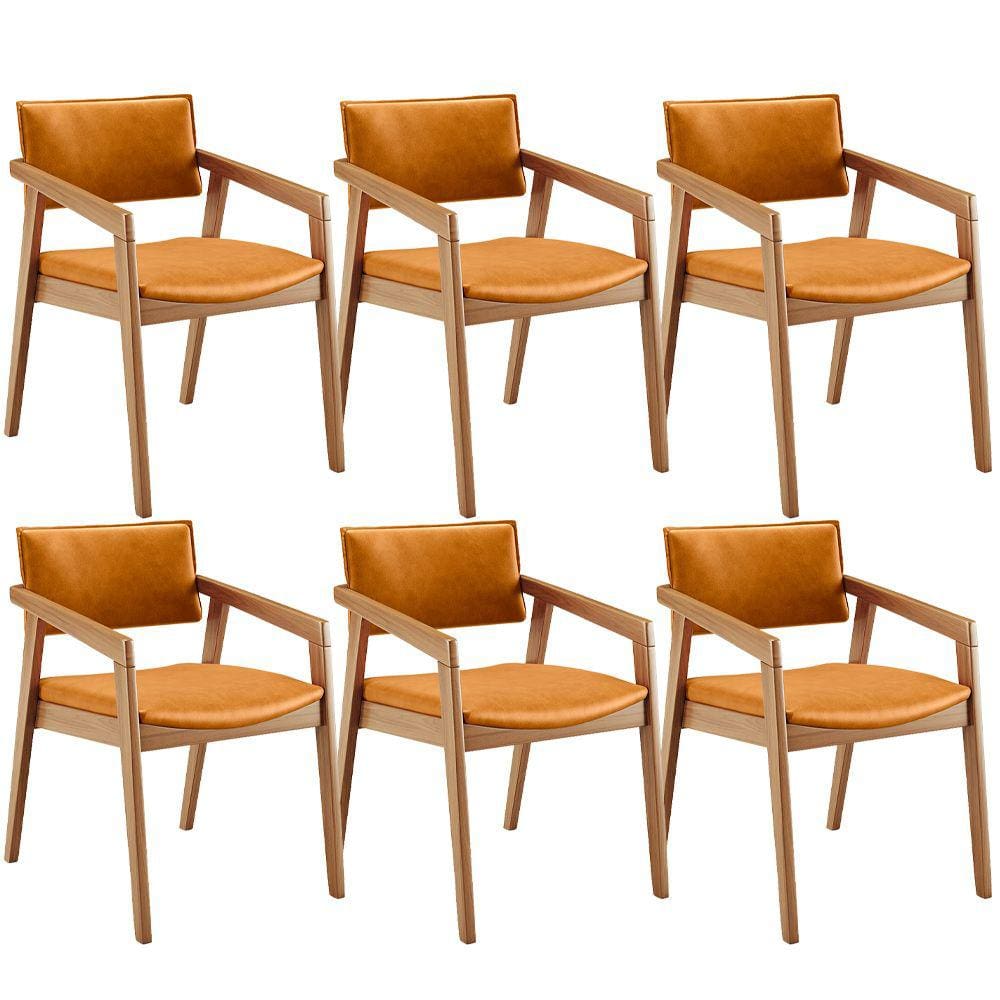 Kit 06 Cadeiras Para Sala de Jantar Estar Living Giorgia B04 Couríssimo Whisky - Lyam Decor