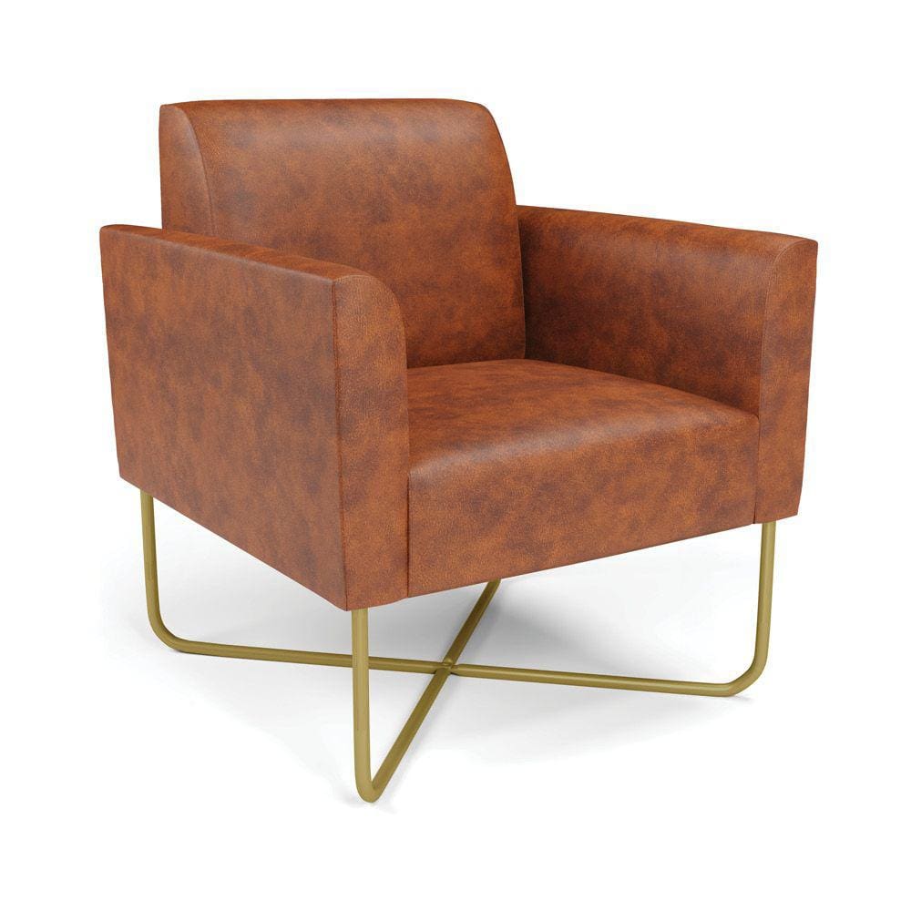 Poltrona Base X Industrial Dourado Marisa Corano  D03 - D`Rossi