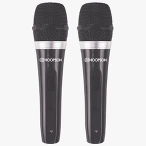 Microfone Duplo Com Fio P10 Hoopson Mic-003 Cabo 3 Mt Preto