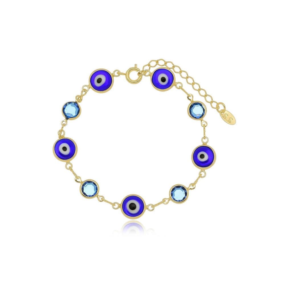 Pulseira Olho Grego Banhada A Ouro 18K