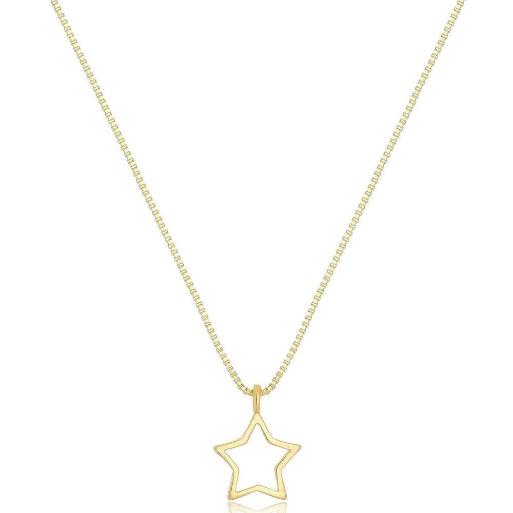 Gargantilha Estrela Banhada A Ouro 18K