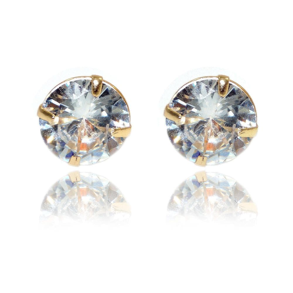 Brinco Zircônia Banhado A Ouro 18K