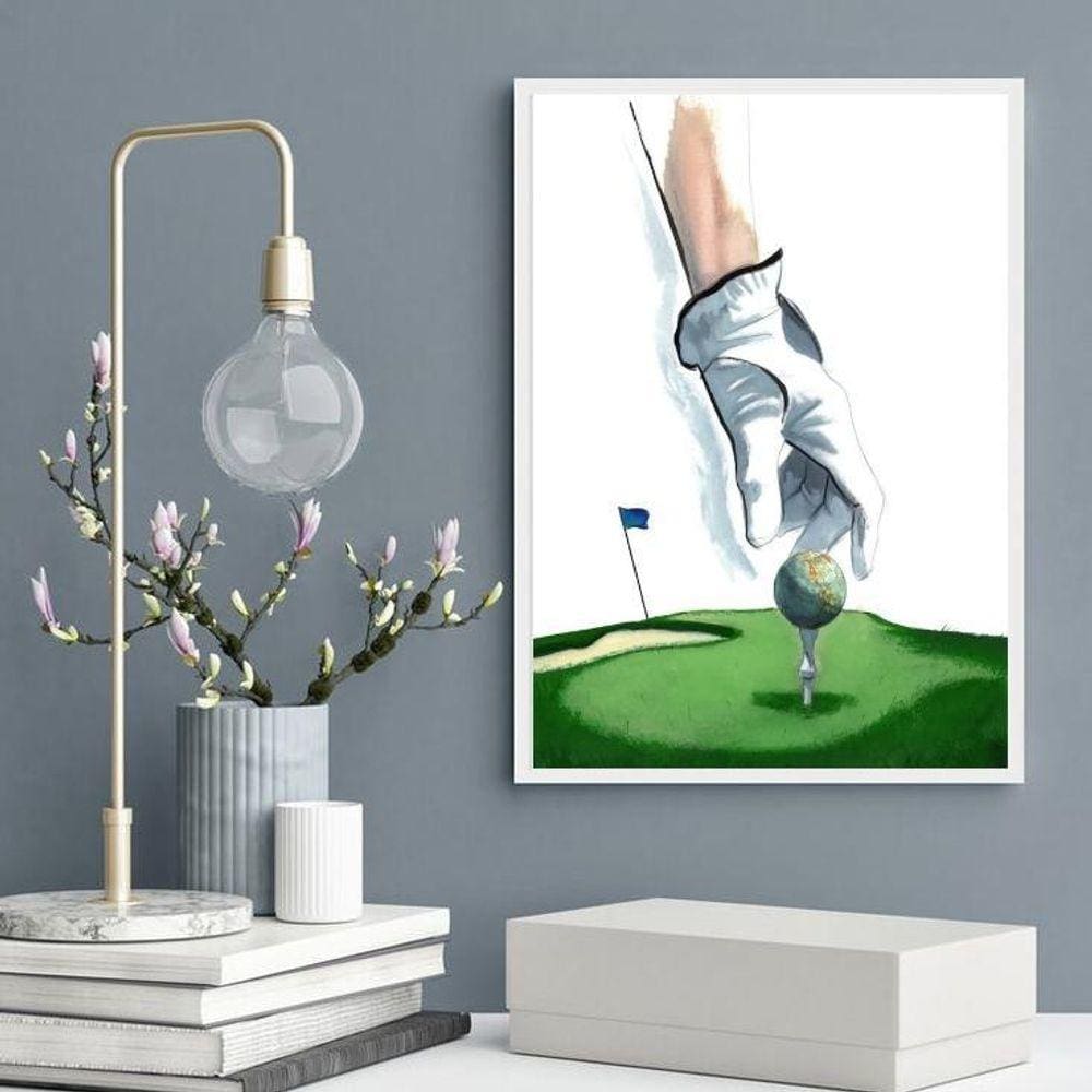 Quadro Decorativo Aquarela Golf 24X18Cm