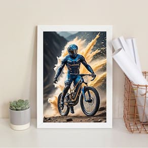 Quadro Decorativo Ciclista- Mountain Bike 24X18Cm