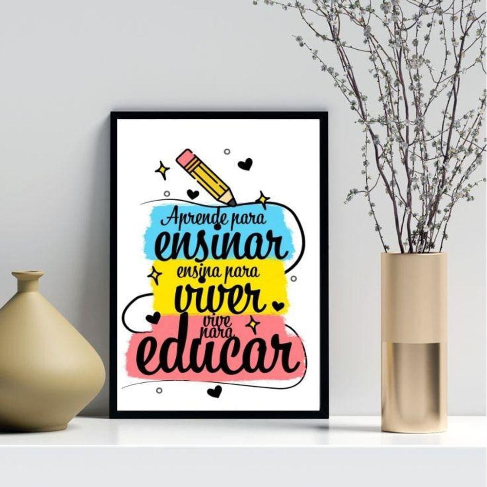 Quadro Decorativo Homenagem Professores 24X18Cm - Com Vidro