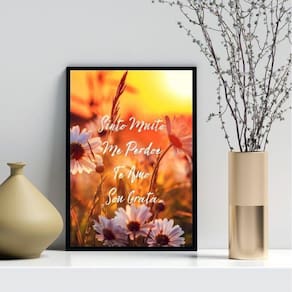 Quadro Decorativo Ho` Oponopono Mágico- Flores 33X24Cm Vidro