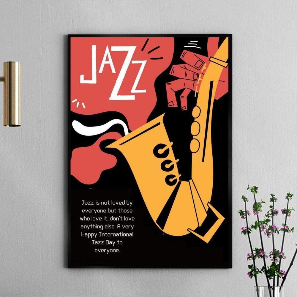 Quadro Decorativo Poster Cartaz Jazz 45X34Cm - Com Vidro