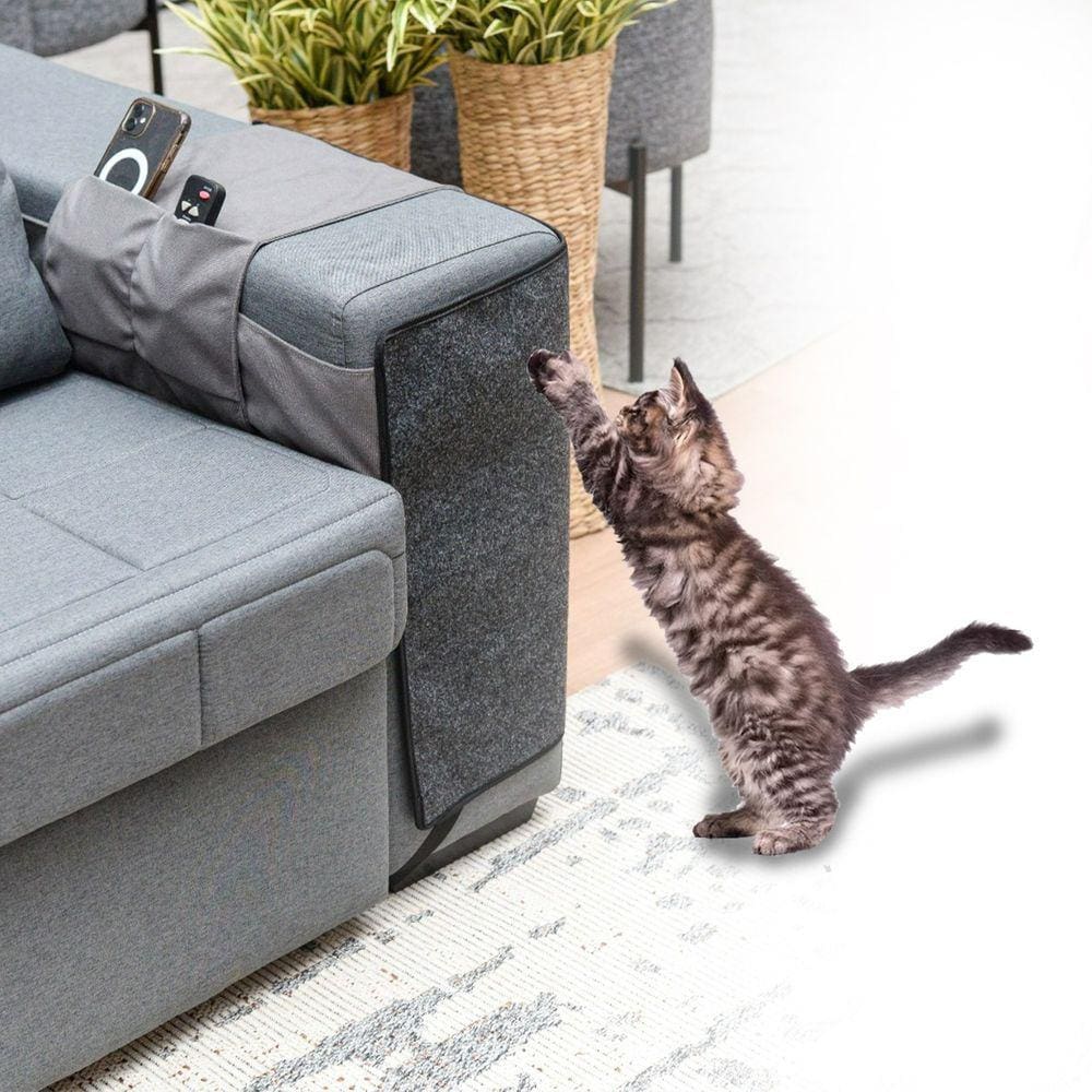 Protetor De Sofá E Arranhador Para Gatos Com Suporte - (par)