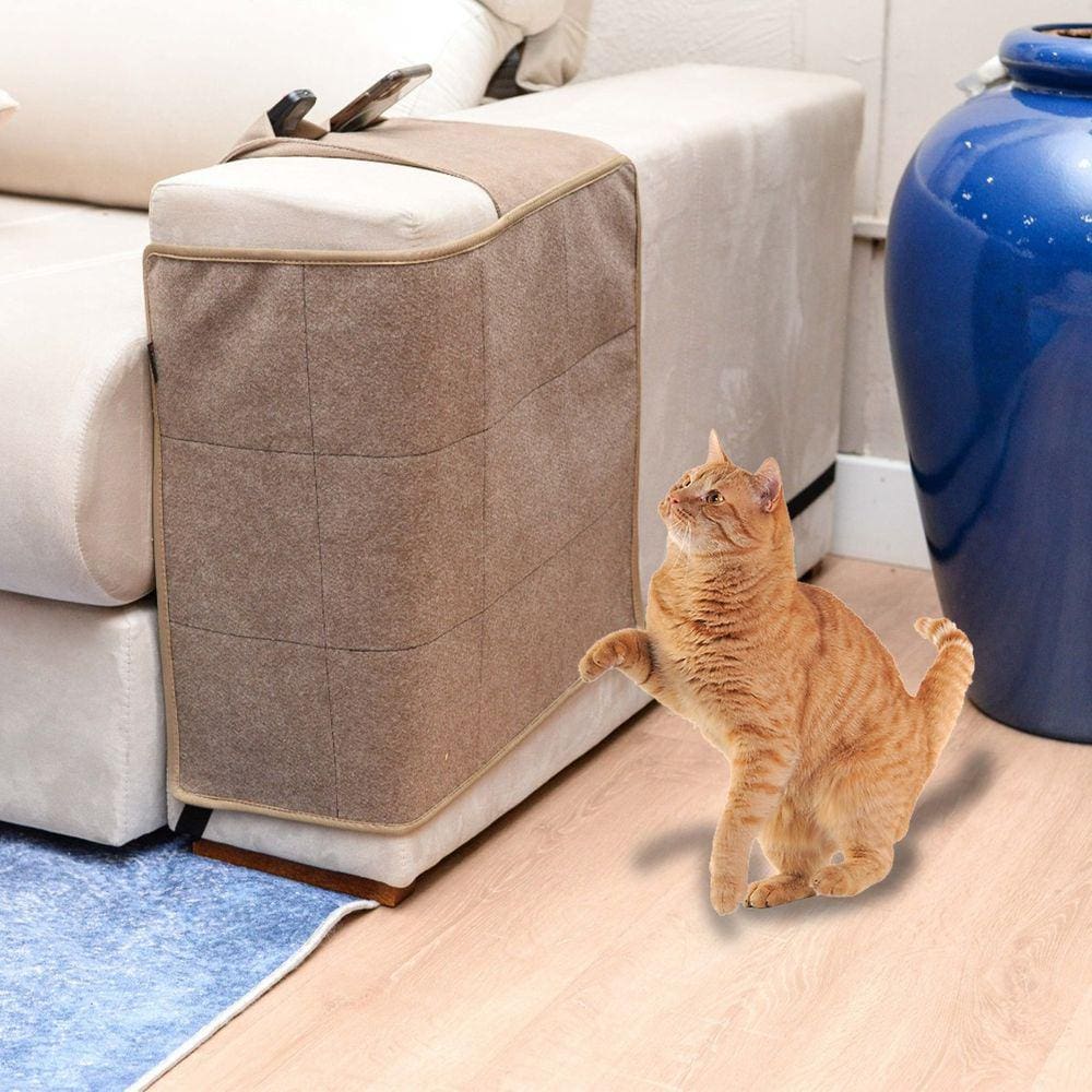 Protetor De Sofá E Arranhador Para Gatos Com Suporte - (par)