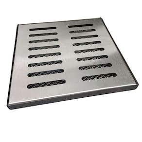 Ralo Quadrado Grelha Inox 20x20 com Tela e Aro