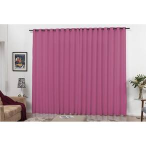 Cortina Quarto E Sala 3,00X2,50 Com Ilhos Para Varão Pink