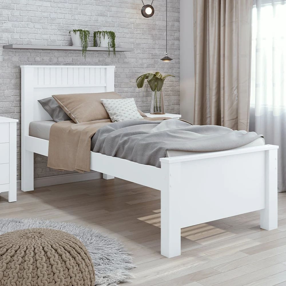 Cama Solteiro Athenas Branco - Lopas