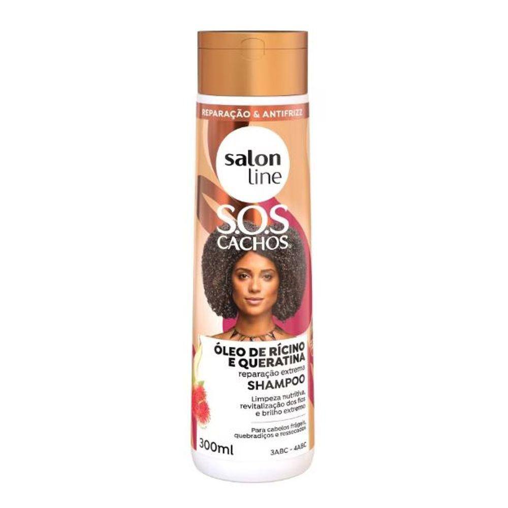 SalonLine Shampoo SOS Cachos Rícino e Queratina - 300ml