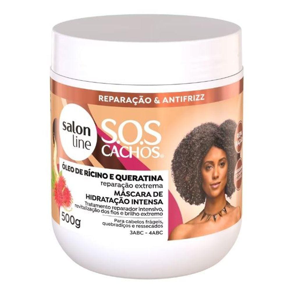 SalonLine Máscara SOS Cachos Rícino e Queratina - 500g