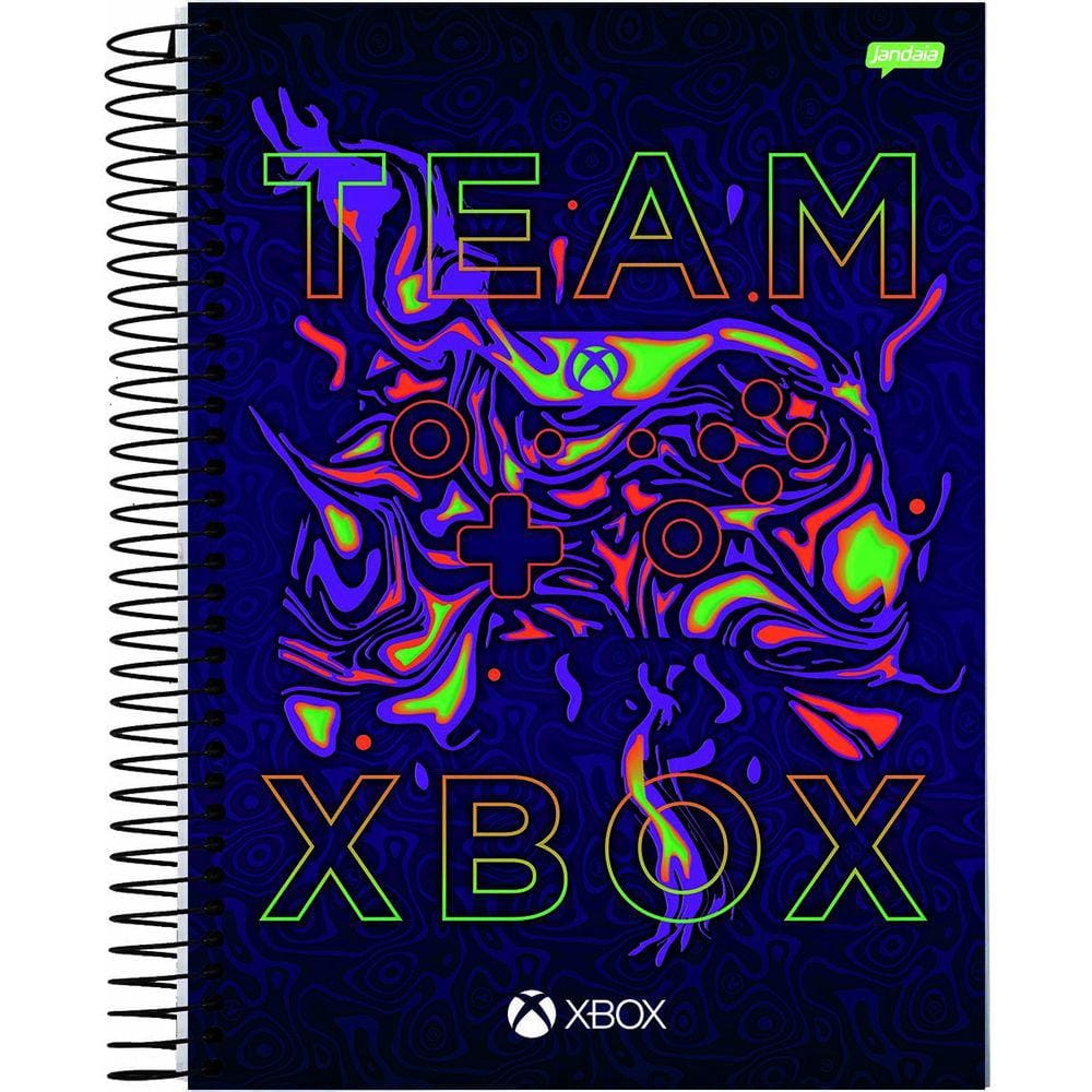 Caderno Espiral Xbox Team Jandaia 1 Materia 80 Folhas