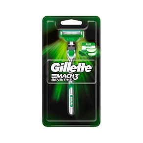 1 Aparelho de Barbear Sensitive Gillette Mach3 + 1 Refil