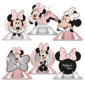 Decoração de Mesa Minnie Mouse Rosa 06 Unidades