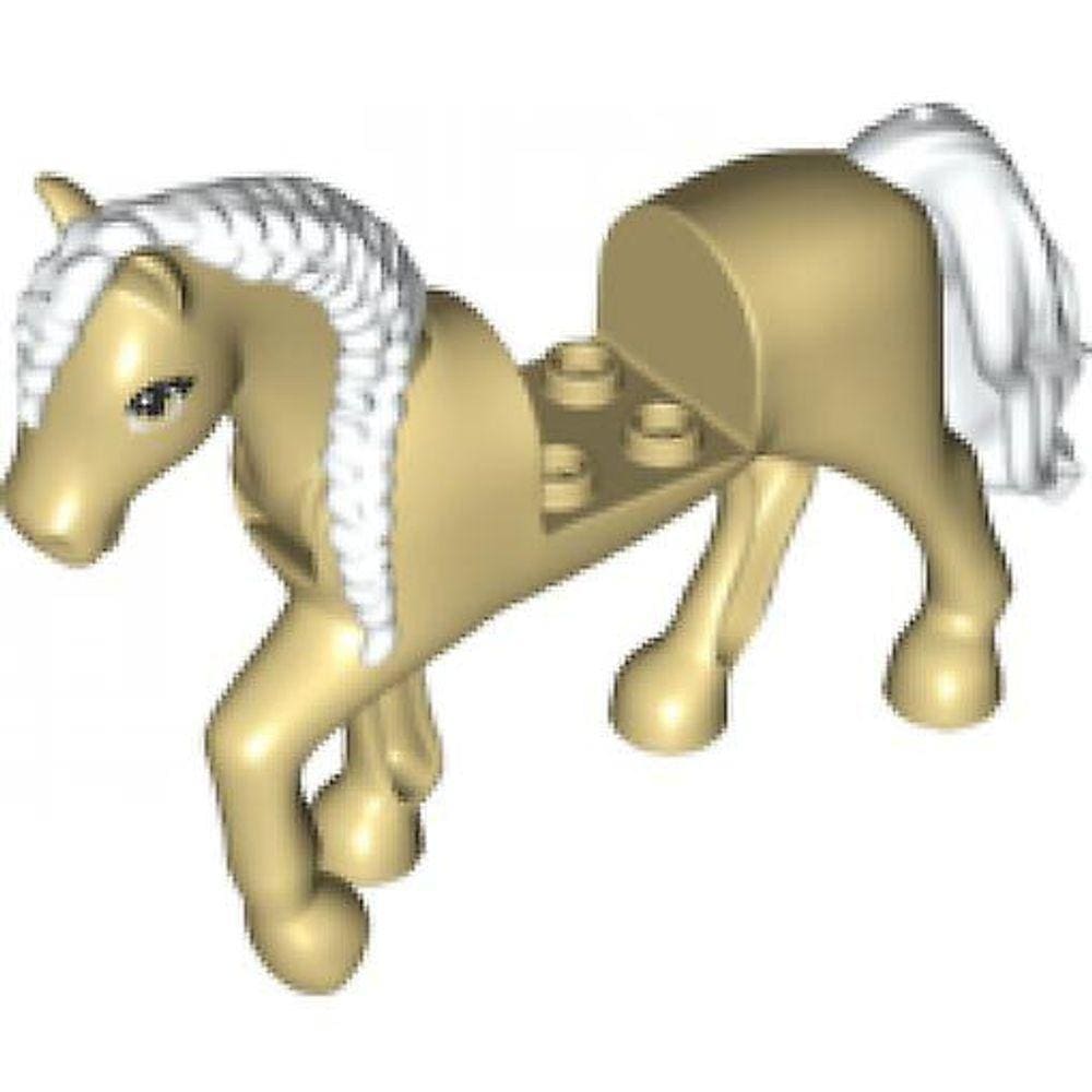 LEGO Animal Tan com cauda branca e crina trançada