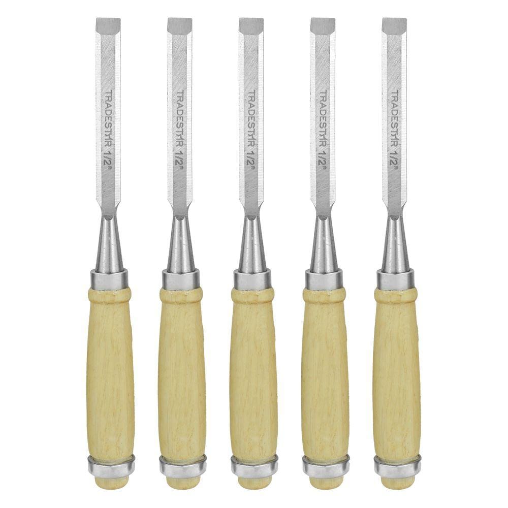 Kit 5 Formão Madeira Corte Entalhe 1/2 Pol 12MM Tradestar