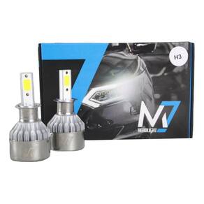 Par de Lampada Super Led M7 H3 3000lm 50w Potente 6500k