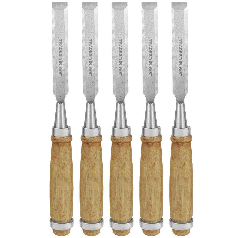Kit 5 Formão Madeira Corte Entalhe 5/8 Pol 16MM Tradestar