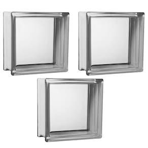Kit 3 Tijolos Bloco De Vidro Transparente 19x19x8 Tradestar