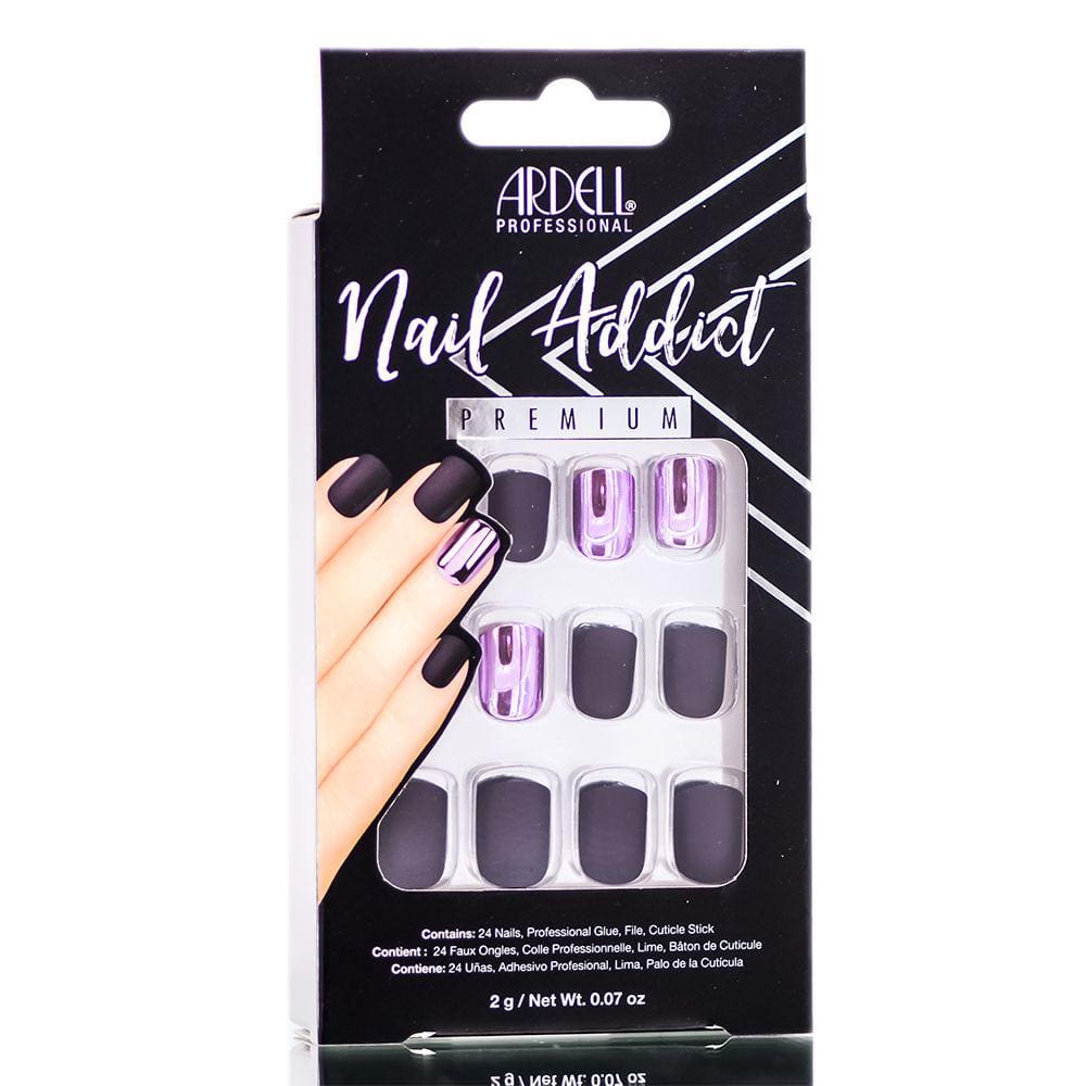 Conjunto de unhas artificiais Ardell Nail Addict Premium Burgundy Chro