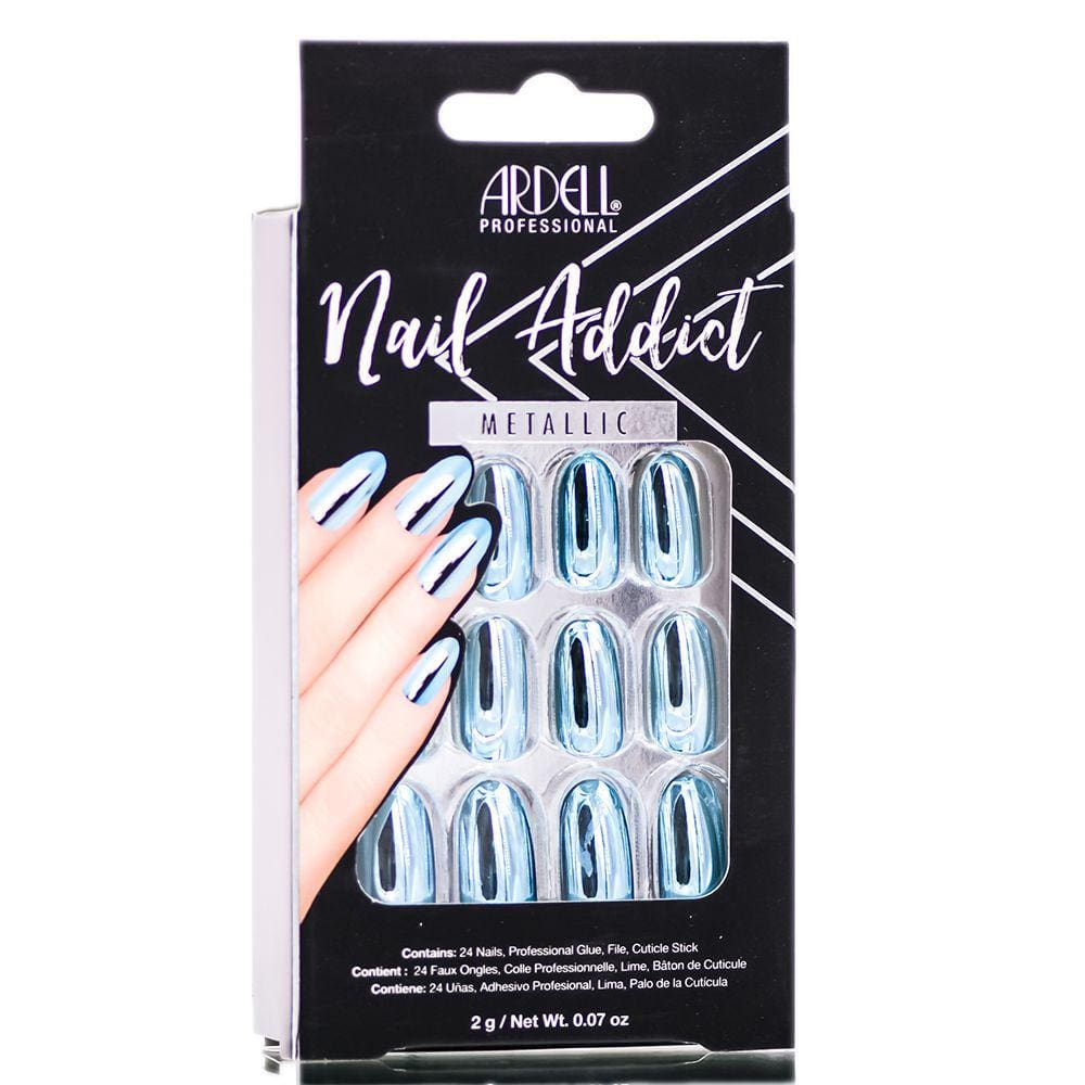 Conjunto de unhas artificiais Ardell Nail Addict Metallic Blue