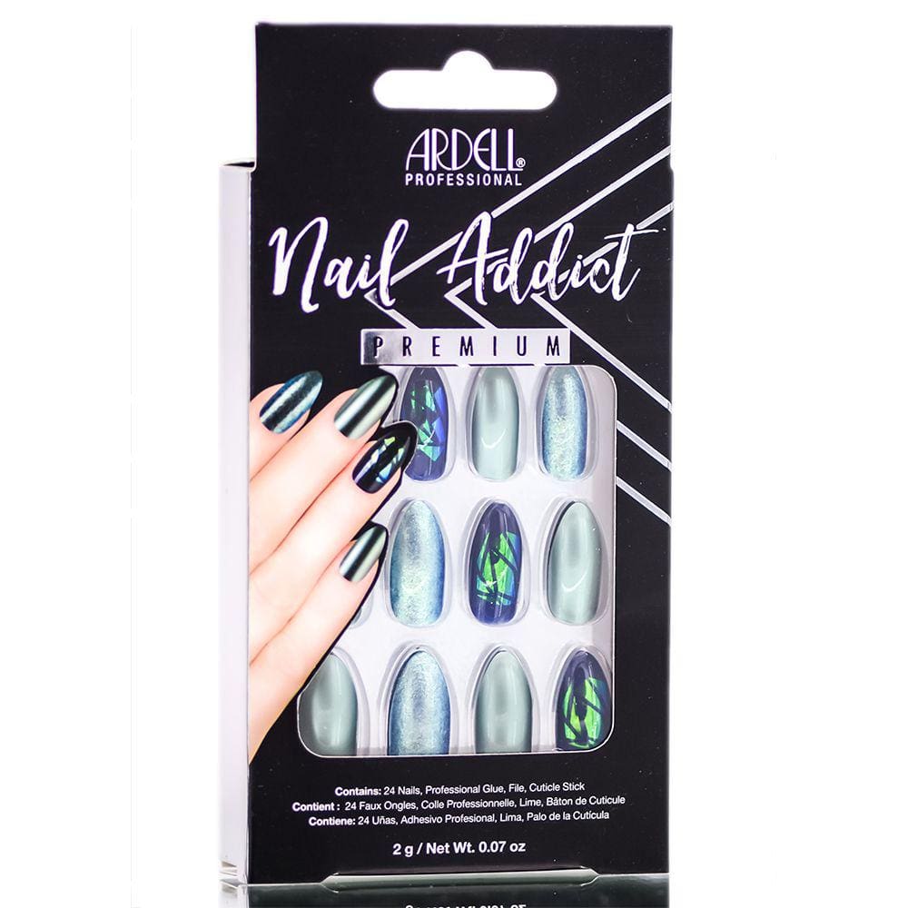 Conjunto de unhas artificiais Ardell Nail Addict Premium Green Glitter