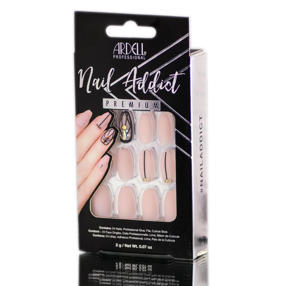 Conjunto de unhas artificiais Ardell Nail Addict com Blush Geometric Cr