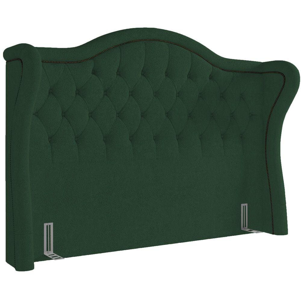 Cabeceira Cama Box Casal 195 cm P05 Lisboa Bouclê Verde - Lyam Decor