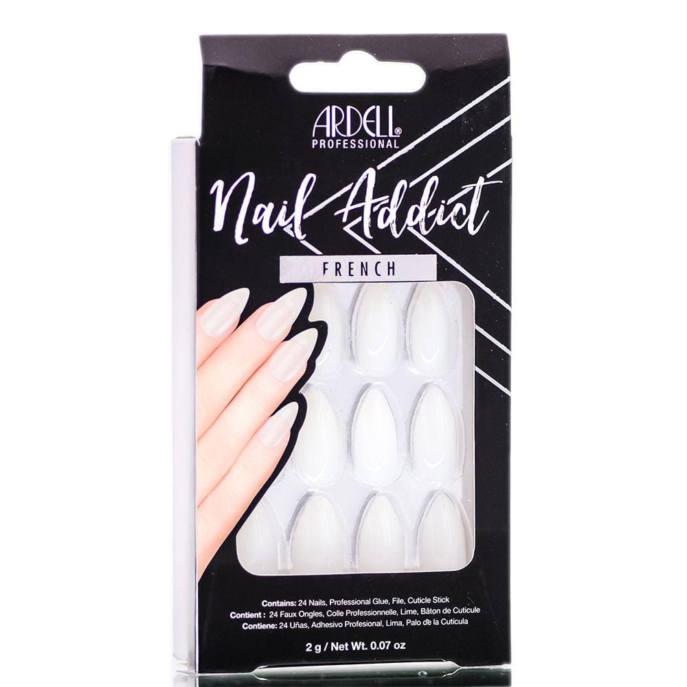 Conjunto de unhas artificiais Ardell Nail Addict French l Stilet